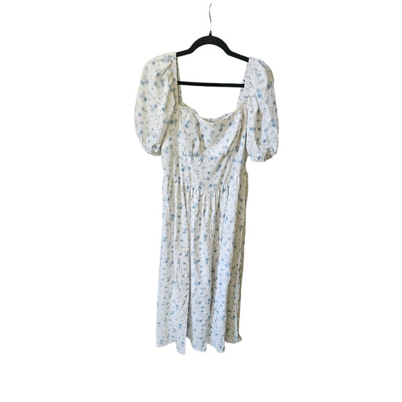 Cider Floral Puff Sleeve Midi Dress Cottagecore Lace Up Back Size‎ XL - Picture 9 of 13
